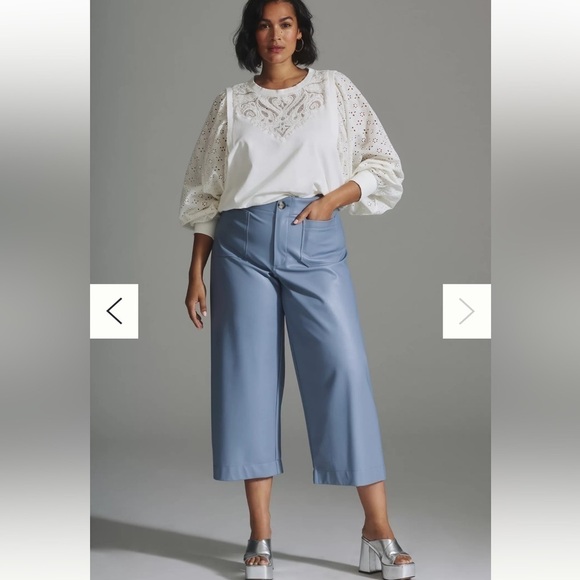 ANTHROPOLOGIE PILCRO WASHED EYELET SWEATSHIRT IVORY SIZE MEDIUM NWT - Picture 5 of 13